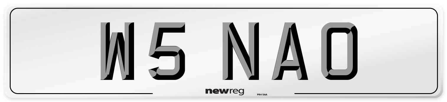 W5 NAO Number Plate from New Reg
